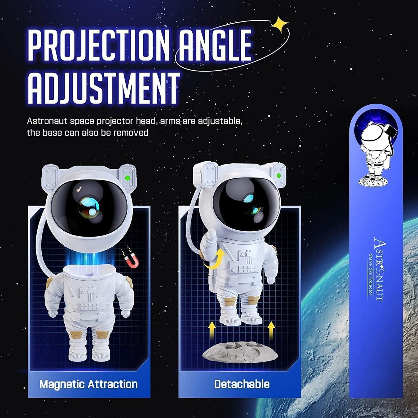 Astronaut Galaxy Projector | 360° Magnetic Rotating Head | Remote-Controlled Star & Nebula Light for Bedroom, Home Decor & Gifting